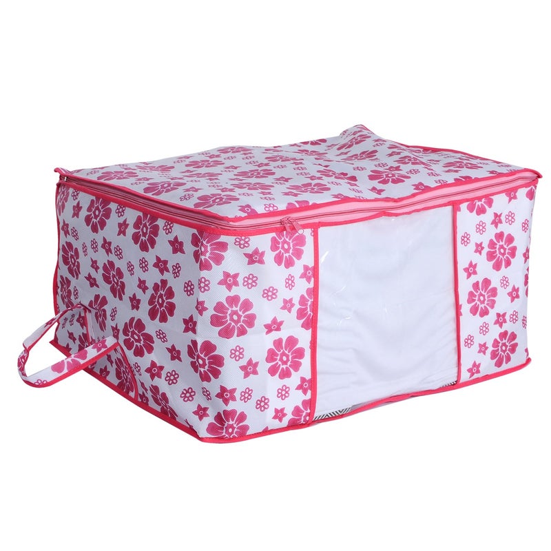 Kuber Industries 2 Piece Non Woven Under Bed Storage Organiser Set Pink Model UNDERPinkf01 - Image 3