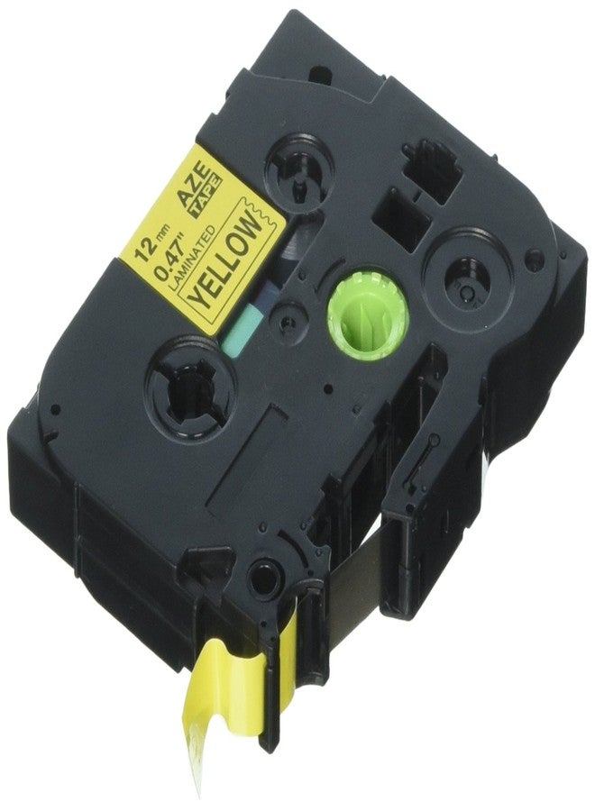 UBICON Tapes for Brother 12mm Label Printers, Black on Yellow(1) (B12_by_1)