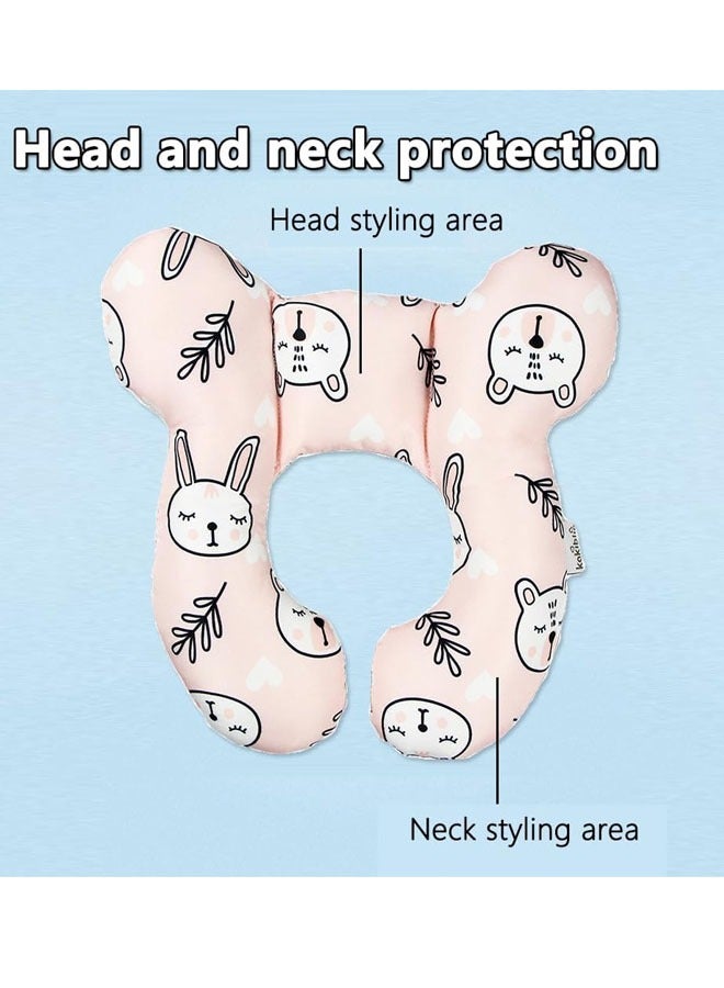 آيسيورا وسادة سفر للأطفال وسادة رقبة لعربة الأطفال وسادة على شكل حرف U لعربة الأطفال وسادة دعم رقبة لحديثي الولادة حماية علمية للرقبة مناسبة لمقاعد السيارات/عربات الأطفال/أسرّة الطائرات، إلخ - Image 3