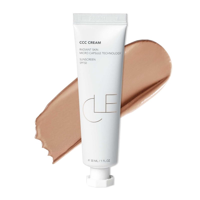 CLE Cosmetics CCC Cream (Golden Medium 301 / SPF 50) - Color Correcting CC Cream with Sunscreen - Lightweight, Hydrating, Light to Medium Coverage Foundation - BB & CC Cream Hybrid - 1 fl oz