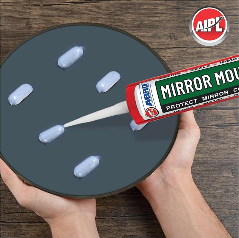 AIPL Mirror Mounting Black Silicone Sealant – 280ml – Neutral Cure Adhesive for Mirrors, Glass & Metal – With Applicator Gun – Waterproof, Anti-Fungal, Long-Lasting Bond - Image 4