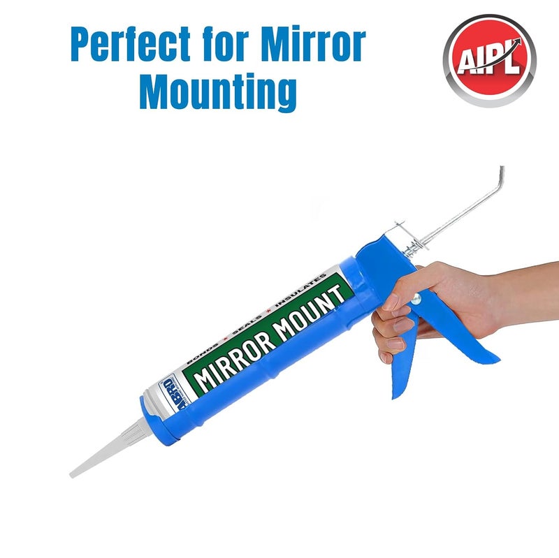 AIPL Mirror Mounting Black Silicone Sealant – 280ml – Neutral Cure Adhesive for Mirrors, Glass & Metal – With Applicator Gun – Waterproof, Anti-Fungal, Long-Lasting Bond - Image 3