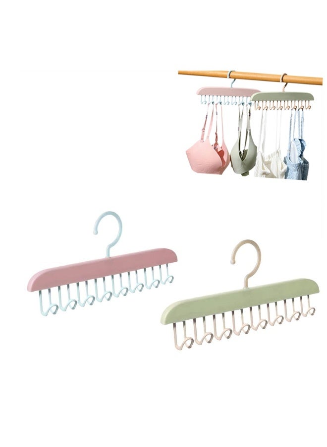 Anti Slip Multi Hook Coat Rack, 4Pcs Space Saving Hangers with 8 Hooks, Wall Mount Coat Hanger, 360° Swivel Multifunctional Lingerie Vest Sling Rack,Closet Organizer for Underwear  - Image 1