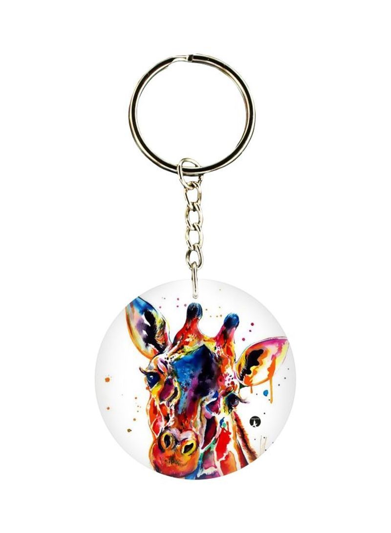 RKN Double Sided Giraffe Printed Keychain