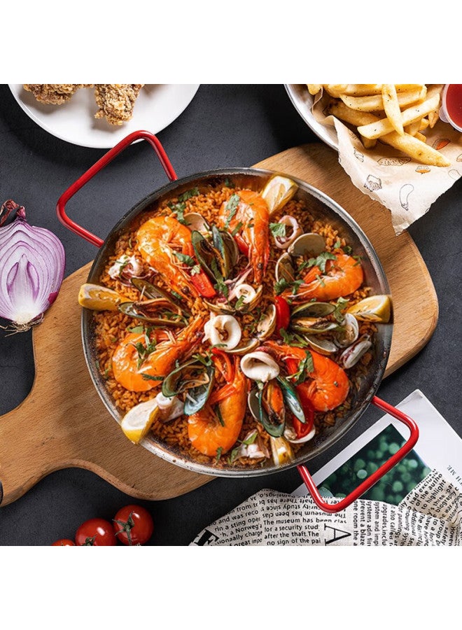 All-round Quanshi Stainless Steel Spanish Seafood Rice Cooker 24cm, Korean Fried Chicken Plate, French Fries Pasta Plate, Double-handled Flat-bottom Pan - Image 1