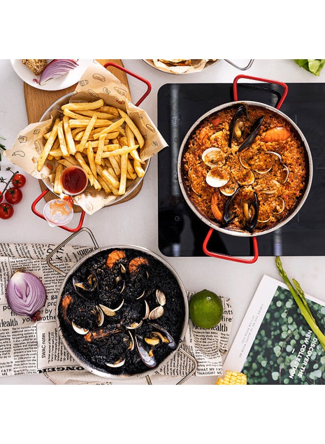 All-round Quanshi Stainless Steel Spanish Seafood Rice Cooker 24cm, Korean Fried Chicken Plate, French Fries Pasta Plate, Double-handled Flat-bottom Pan - Image 4