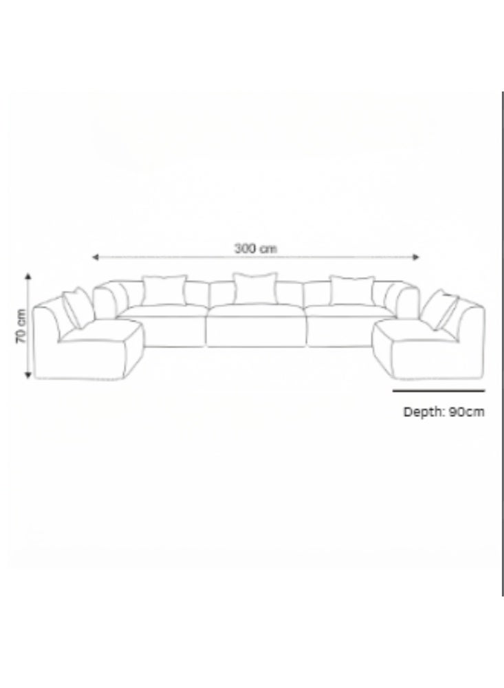 KARNAK Velnaro 5 Seater Velvet Sofa Brown - Image 5