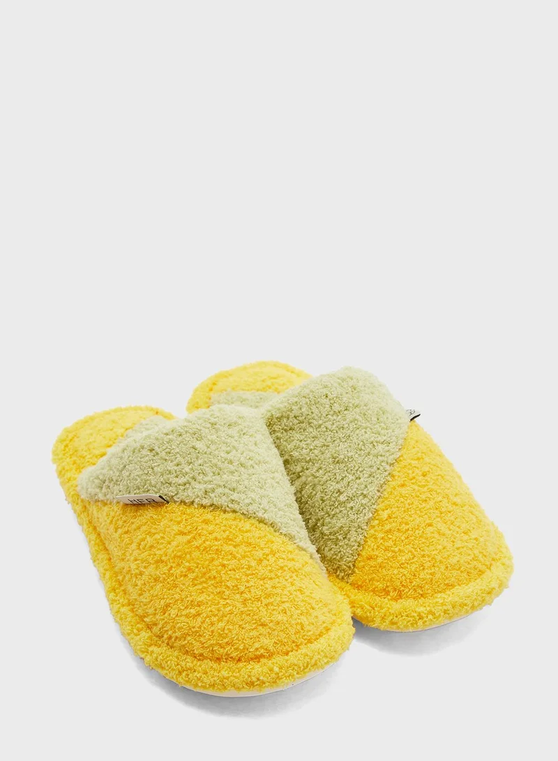 Ginger Colourblock Bedroom Slippers