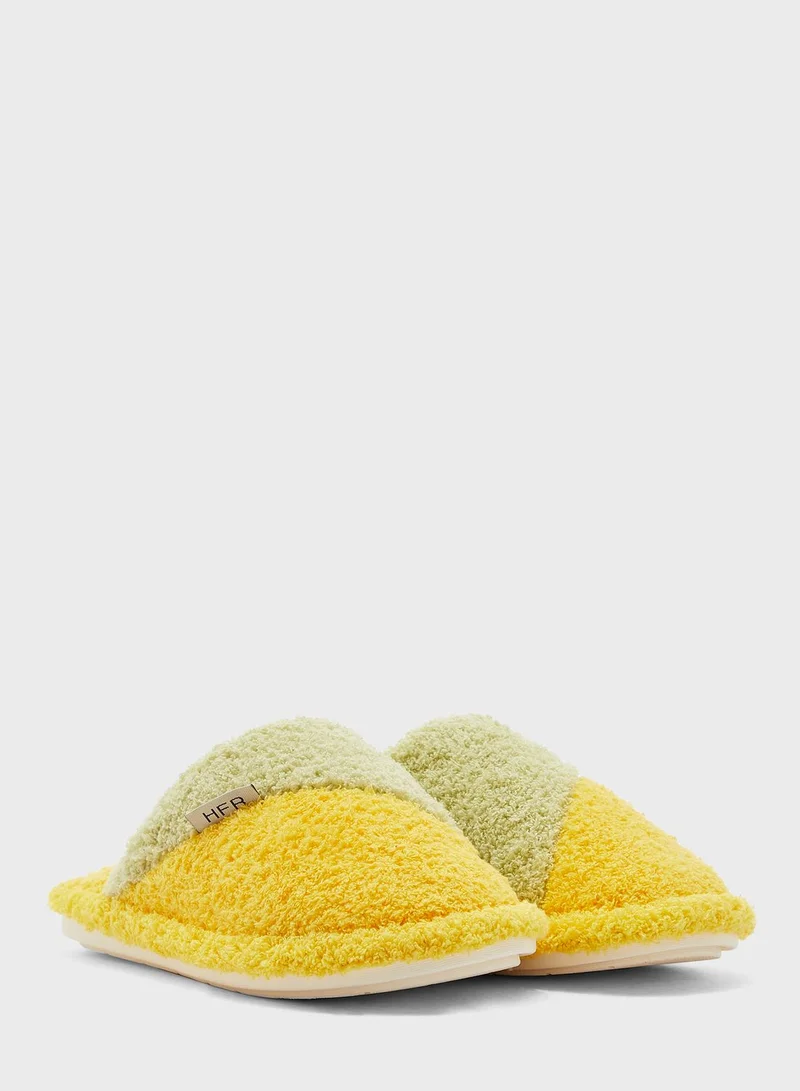 Ginger Colourblock Bedroom Slippers