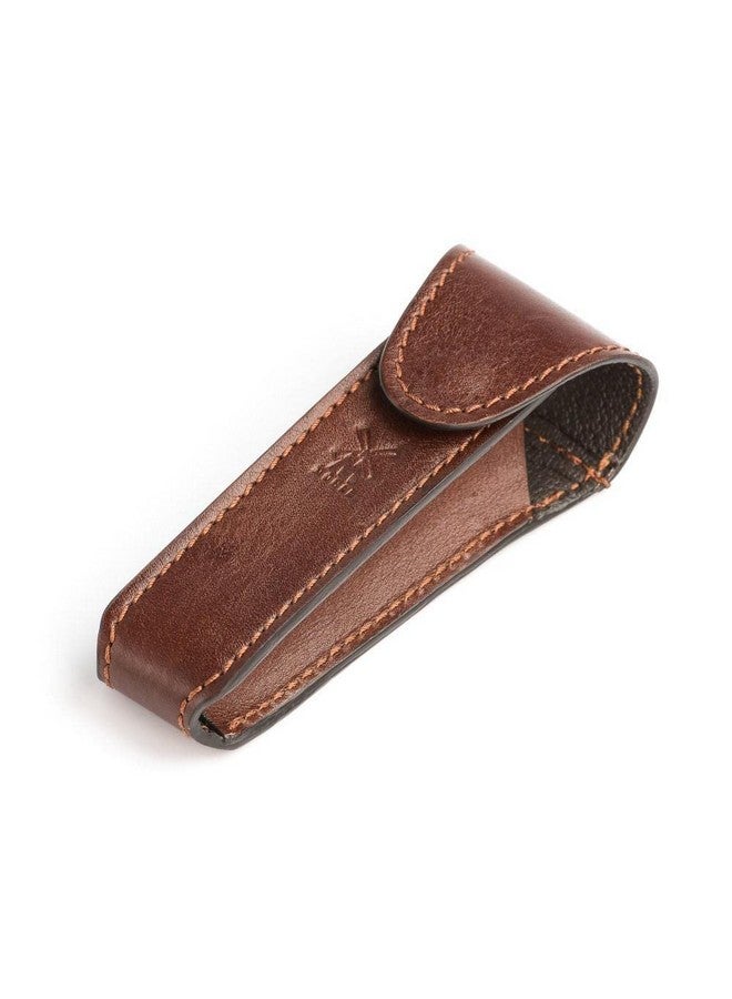 موهل حقيبة سفر آمنة من الجلد باللون البني لشفرات الحلاقة - Image 1