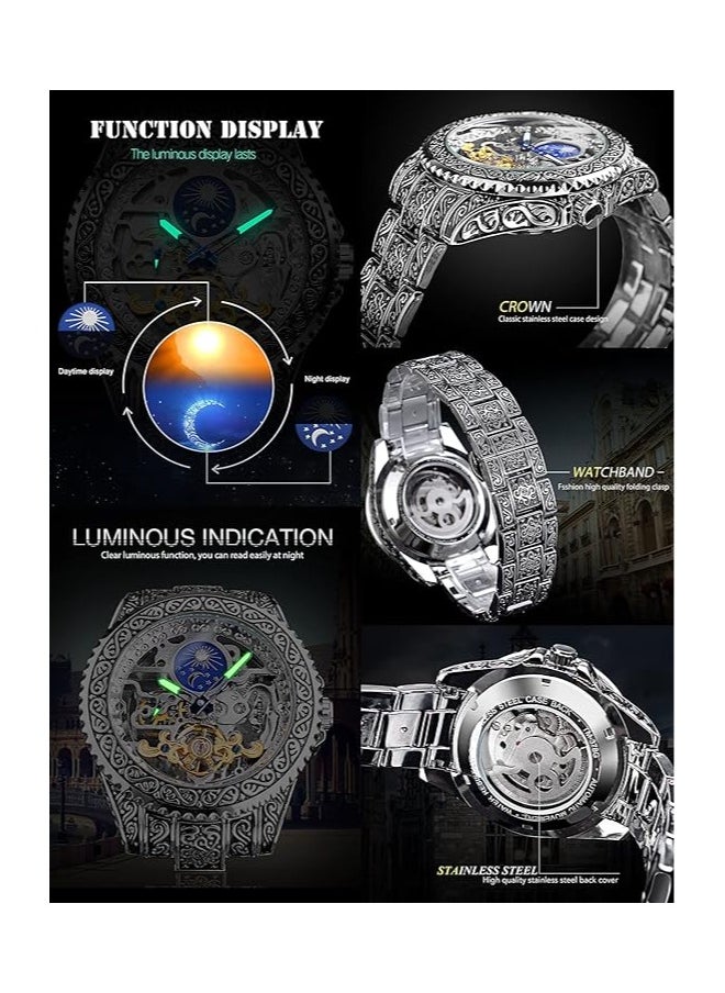 FORSINING - Watches for Men Watch Stainless Steel Luxury Luminous Water Resistant Automatic Mechanical Wristwatch - Image 1