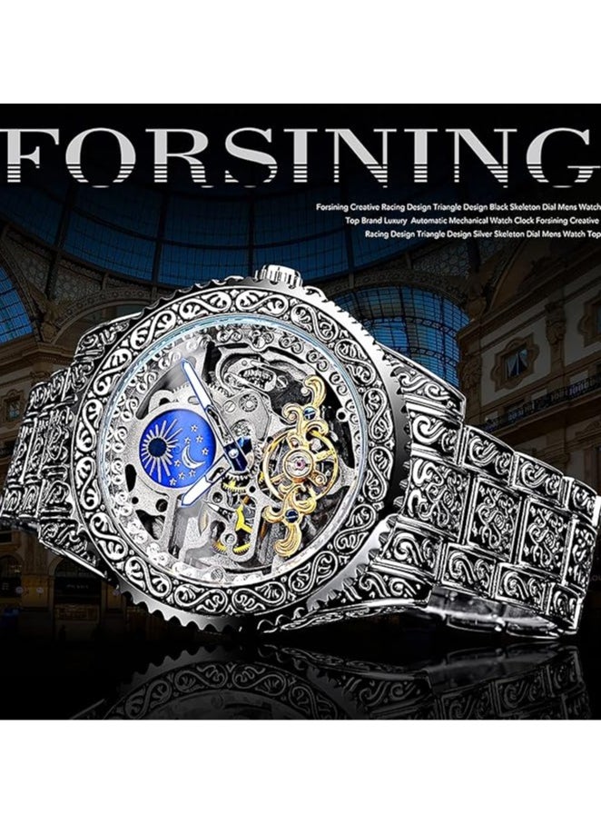 FORSINING - Watches for Men Watch Stainless Steel Luxury Luminous Water Resistant Automatic Mechanical Wristwatch - Image 1