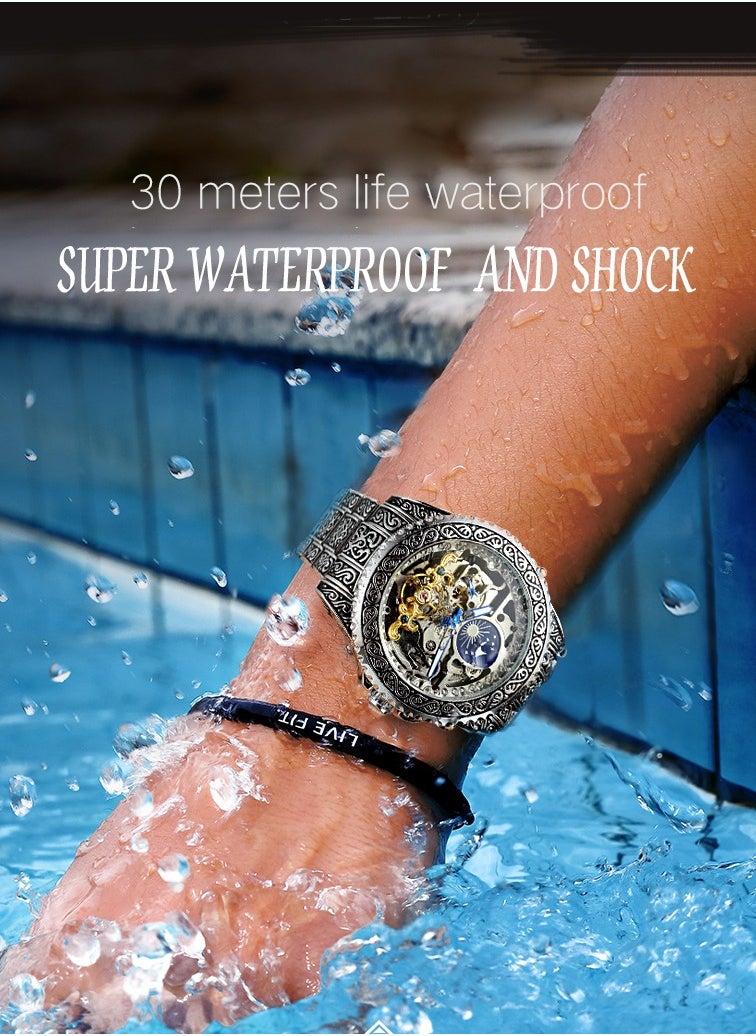 FORSINING - Watches for Men Watch Stainless Steel Luxury Luminous Water Resistant Automatic Mechanical Wristwatch - Image 1