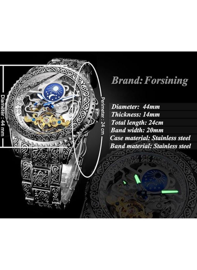 FORSINING - Watches for Men Watch Stainless Steel Luxury Luminous Water Resistant Automatic Mechanical Wristwatch - Image 1