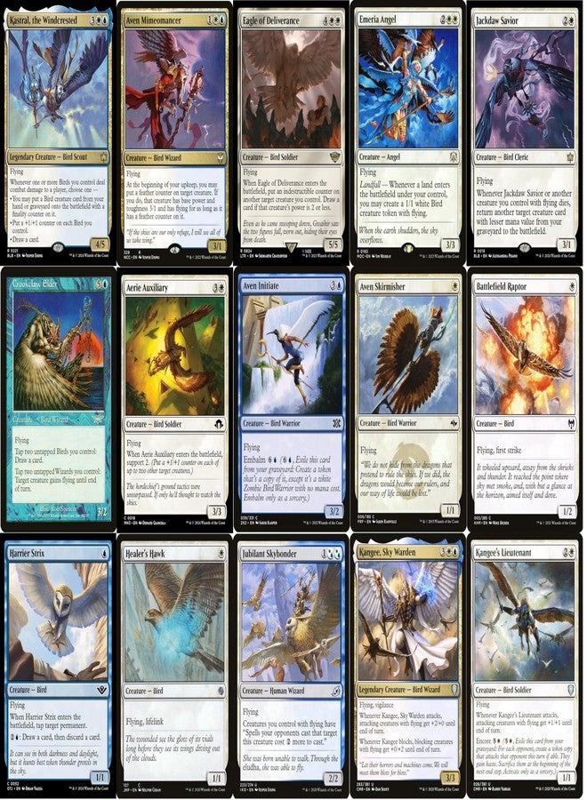 MTG Decks & More إليت كوماندر بيرد ديك - كاسترال، ذا ويندكريستد - أزوريوس أزرق أبيض - EDH cEDH - 100 بطاقة - مجموعة MTG مخصصة - قوية جداً! - Image 2