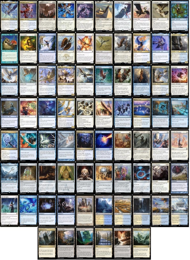 MTG Decks & More إليت كوماندر بيرد ديك - كاسترال، ذا ويندكريستد - أزوريوس أزرق أبيض - EDH cEDH - 100 بطاقة - مجموعة MTG مخصصة - قوية جداً! - Image 1