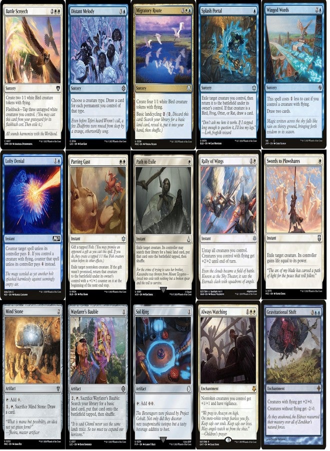 MTG Decks & More إليت كوماندر بيرد ديك - كاسترال، ذا ويندكريستد - أزوريوس أزرق أبيض - EDH cEDH - 100 بطاقة - مجموعة MTG مخصصة - قوية جداً! - Image 5