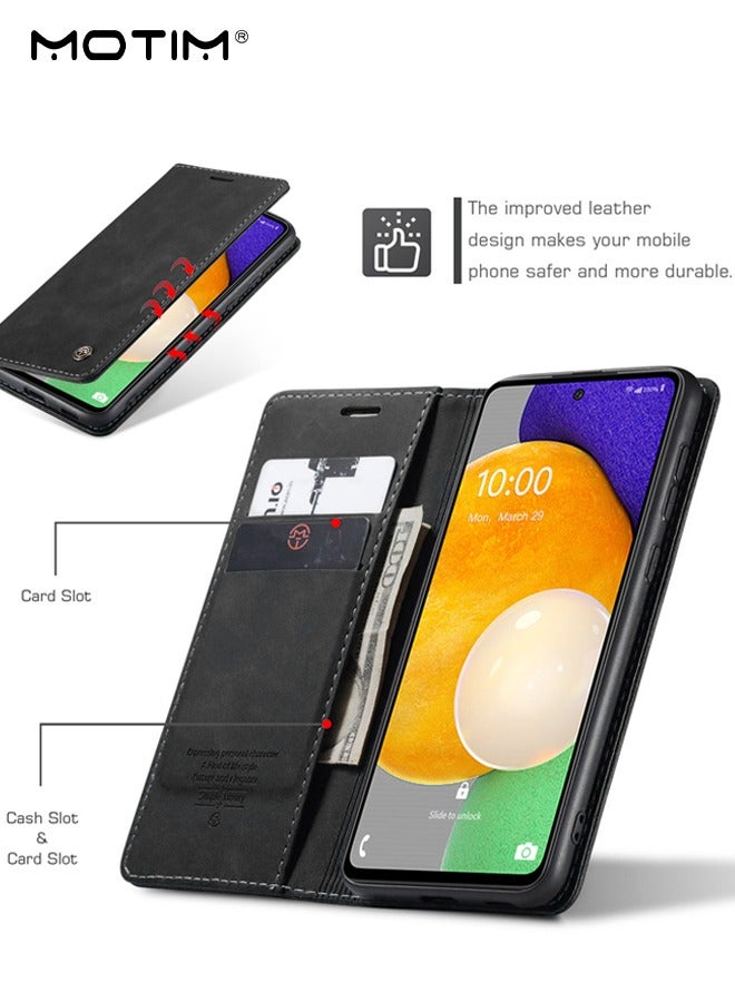 موتيم حافظة محفظة Samsung Galaxy A56، حافظة جلدية مقاومة للصدمات مع مسند خلفي قابل للطي، حافظة هاتف متينة توفر حماية كاملة من السقوط لـ Galaxy A56 - Image 4