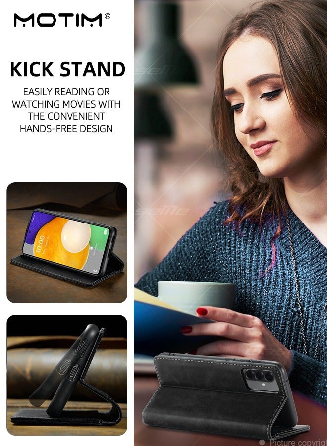 موتيم حافظة محفظة Samsung Galaxy A56، حافظة جلدية مقاومة للصدمات مع مسند خلفي قابل للطي، حافظة هاتف متينة توفر حماية كاملة من السقوط لـ Galaxy A56 - Image 5