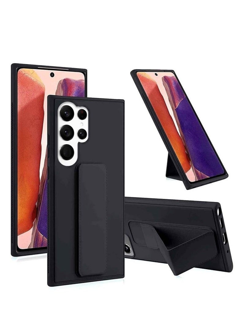TIGER Samsung Galaxy S24 Ultra Case Cover | Magnetic Car Mount Compatible | Built-in Kickstand for Hands-Free Viewing | Vertical & Horizontal Hand Strap for Secure Grip | Shockproof & Scratch-Resistant | Slim & Lightweight Protective Cover | Durable & Stylish Black Case for Samsung Galaxy S24 Ultra (6.8-Inch) - Image 1