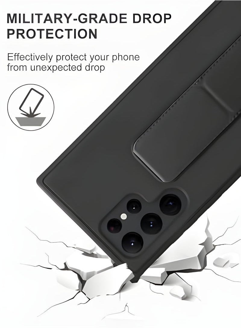 TIGER Samsung Galaxy S24 Ultra Case Cover | Magnetic Car Mount Compatible | Built-in Kickstand for Hands-Free Viewing | Vertical & Horizontal Hand Strap for Secure Grip | Shockproof & Scratch-Resistant | Slim & Lightweight Protective Cover | Durable & Stylish Black Case for Samsung Galaxy S24 Ultra (6.8-Inch) - Image 3