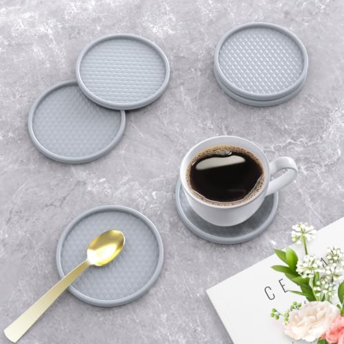 Garolue Silicone Coffee Mat with 6 Coasters,24"x16" Counter Bar Mat Fits Under Coffee Maker/Pot & Espresso Machine, Bar Aceessories,Detachable Drying Pad for Tamper,Sugar Packets,Cups & Countertop Protection - Image 4