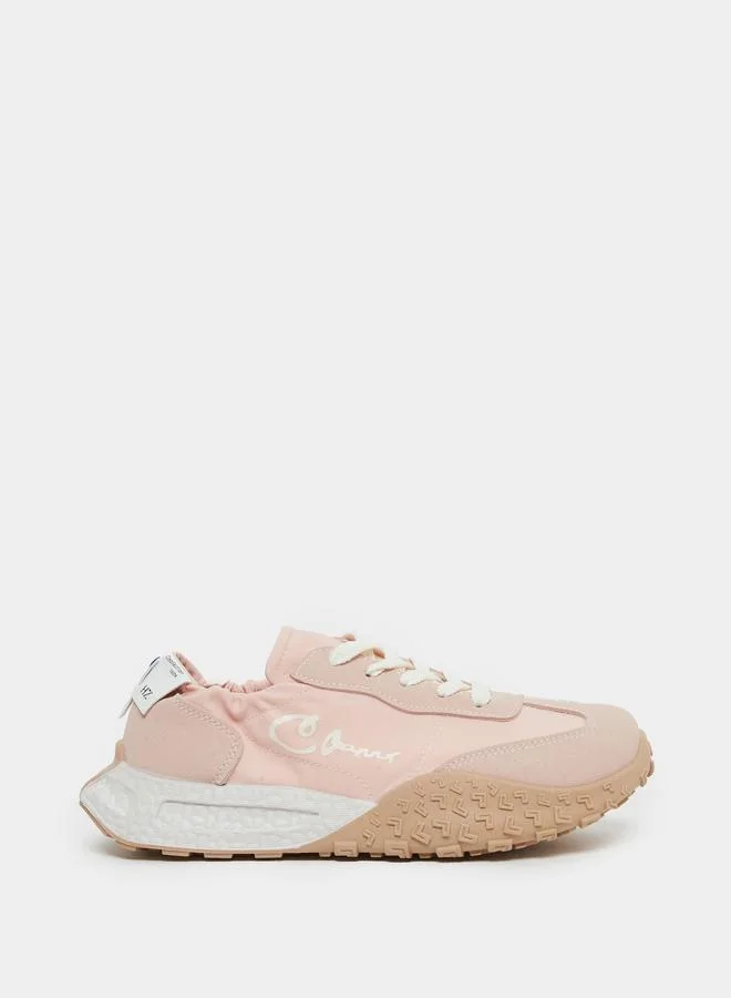 Take Two Take Two Women Printed Panel Stretch-Lace Sneakers