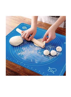 Generic Silicone Baking Mat with Measurement Guide Food-Grade Heat-Resistant Dough Rolling Mat Non-stick Anti-slip Foldable Washable Kneading Pad (Color May Vary - 50x40cm)  - Image 1