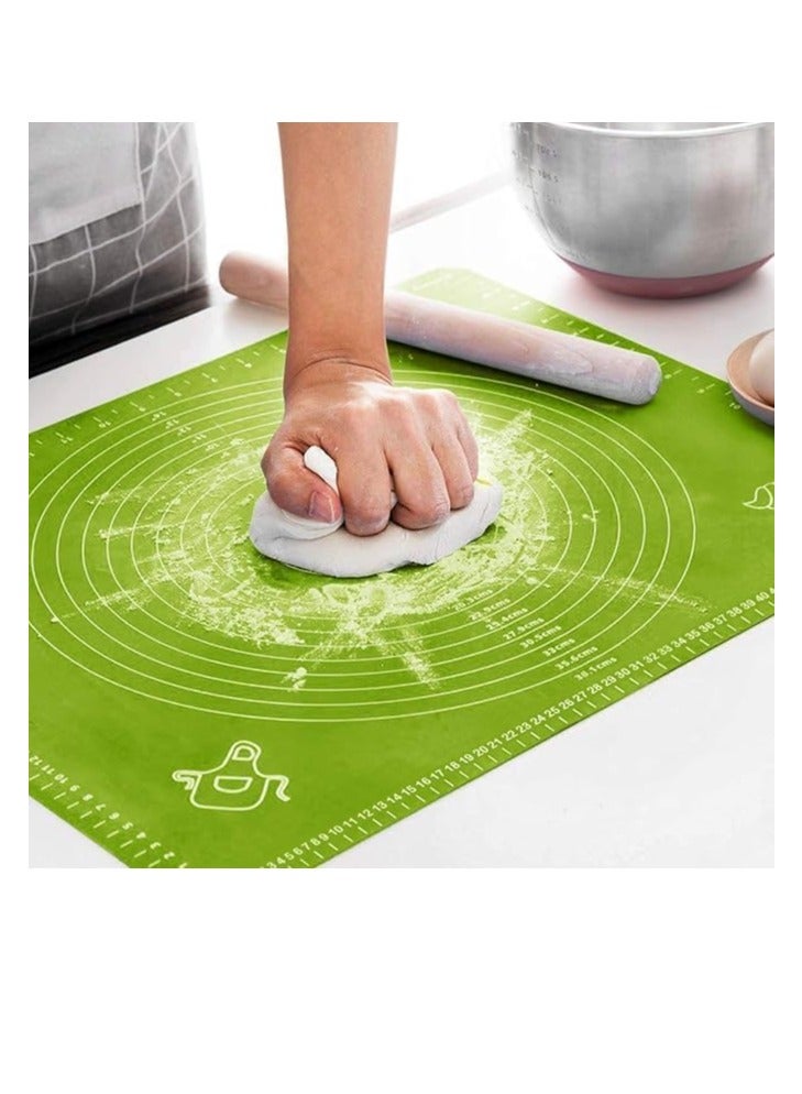 Silicone Baking Mat with Measurement Guide Food-Grade Heat-Resistant Dough Rolling Mat Non-stick Anti-slip Foldable Washable Kneading Pad (Color May Vary - 50x40cm) - Image 3