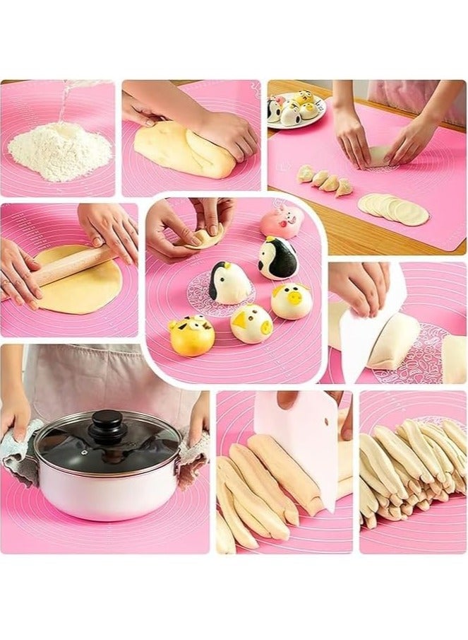 Silicone Baking Mat with Measurement Guide Food-Grade Heat-Resistant Dough Rolling Mat Non-stick Anti-slip Foldable Washable Kneading Pad (Color May Vary - 50x40cm) - Image 5