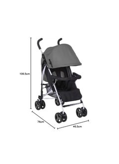 Bumble & Bird Bumble & Bird Lightweight Baby Travel Stroller, Compact Foldable Stroller with Reclining Seat, 5-Point Harness, and Storage Basket – Grey  - Image 2