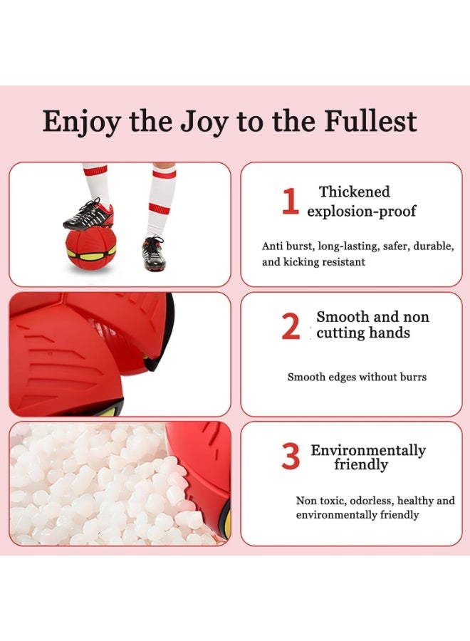 Pet Toy Flying Saucer Ball for Dog- Light OwowPet Magic Ball Dog Toy Balls Interactive Herding Decompression Pet Toys for Kids Outdoor (Red) - Image 2