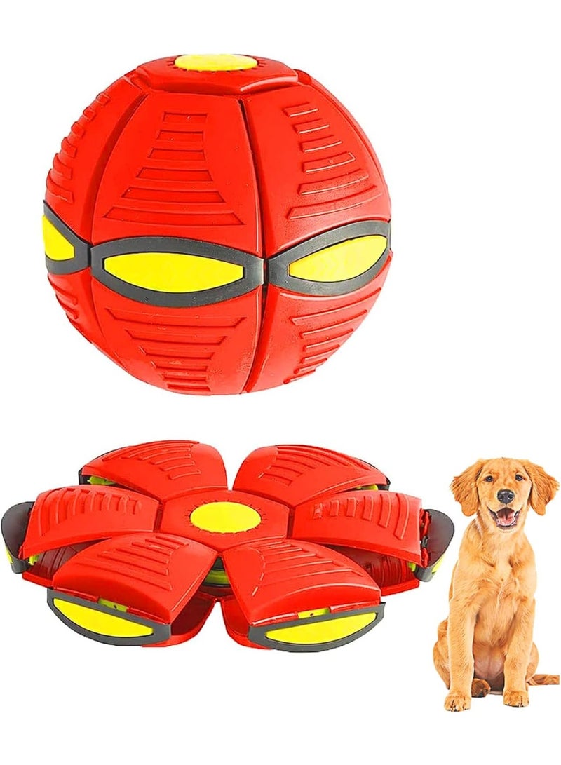 Pet Toy Flying Saucer Ball for Dog- Light OwowPet Magic Ball Dog Toy Balls Interactive Herding Decompression Pet Toys for Kids Outdoor (Red) - Image 1