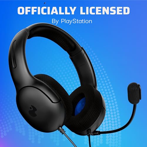 PDP AIRLITE Wired Stereo Gaming Headset, Officially Licensed by Sony PlayStation 5, PS5/PS4/PS3/PC, Lightweight Durable Headphones, 3.5mm audio jack, Noise-canceling Flip-to-Mute Mic, Black - Image 2