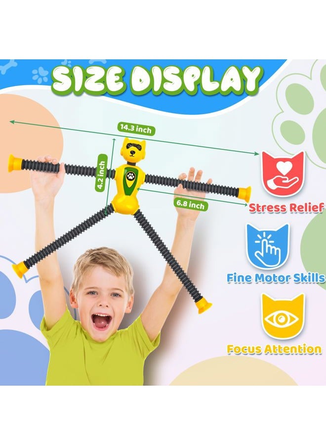 CHESLICR Christmas Stocking Stuffers for Boy Robot Dog Sensory Pop Tube for Toddler Kid 4PC Travel Toys Airplane Car Toy Activities Autistic Road Trip Suction Tube for Boys Year Old Age 3 4 5 6 7 8 ADHD Autism - Image 2
