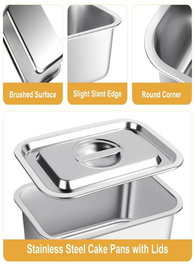 SZSJA 4 Inch Deep Lasagna Pan with Lid, 2 Pack Stainless Steel Baking Pans, 7.4QT+5.1QT Large Roasting Pan with Lid, Rectangle Baking Sheet with Lid, Baking Dish Pan for Oven - Image 3