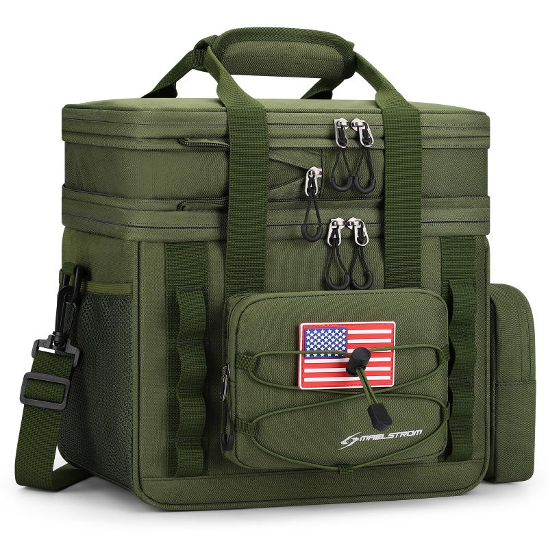 Maelstrom Tactical Lunch Box, 23 L Insulated Lunch Bag for Men, Expandable Double Deck Lunch Cooler Bag,Large Leakproof Soft Lunch Tote with Detachable MOLLE Bags, for Adult Women Work,Picnic - Image 1