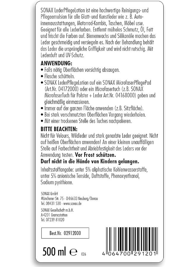 SONAX Sonax Leather Care Lotion (500mL) - Image 2