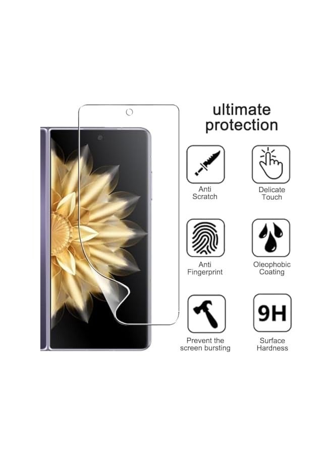 بروماس (1+2+2 قطعة) متوافق مع حافظة Honor Magic V2 5G الشفافة مع واقيات الشاشة 2 طبقة داخلية مرنة للشاشة + 2 واقي شاشة خارجي من مادة TPU، مضاد للخدش، حساسية عالية - Image 4