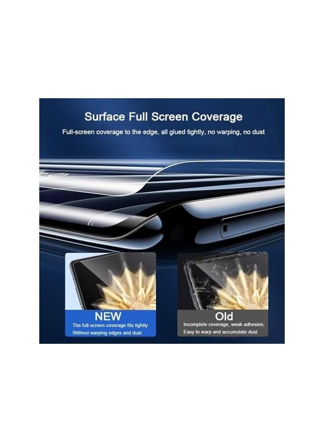 بروماس (1+2+2 قطعة) متوافق مع حافظة Honor Magic V2 5G الشفافة مع واقيات الشاشة 2 طبقة داخلية مرنة للشاشة + 2 واقي شاشة خارجي من مادة TPU، مضاد للخدش، حساسية عالية - Image 5