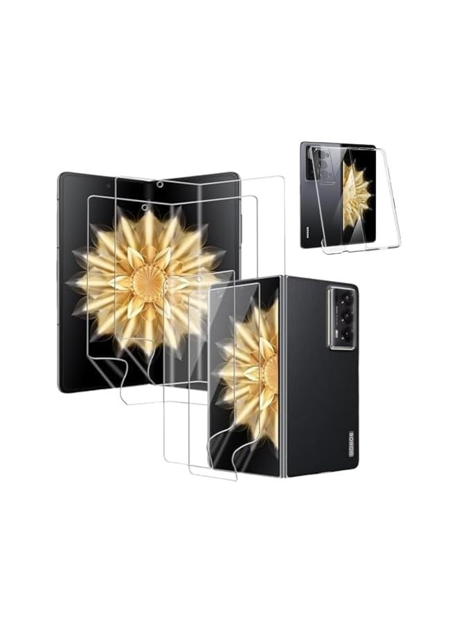 بروماس (1+2+2 قطعة) متوافق مع حافظة Honor Magic V2 5G الشفافة مع واقيات الشاشة 2 طبقة داخلية مرنة للشاشة + 2 واقي شاشة خارجي من مادة TPU، مضاد للخدش، حساسية عالية - Image 1