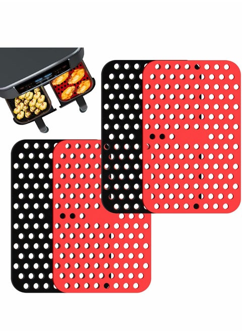 Air Fryer Reusable Liners for Ninja Foodi Dual DZ201, 4 Pcs Easy Clean Accessories, Non Stick