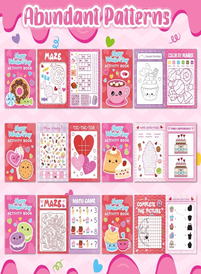 JAPBOR Valentine’s Day Activity Coloring Books - 24PCS Mini Valentine Dessert Activities Color Book Bulk for Kid Party Favor, Sweet Food Small Colour Page for Birthday Gift Class Drawing Painting Game - Image 3