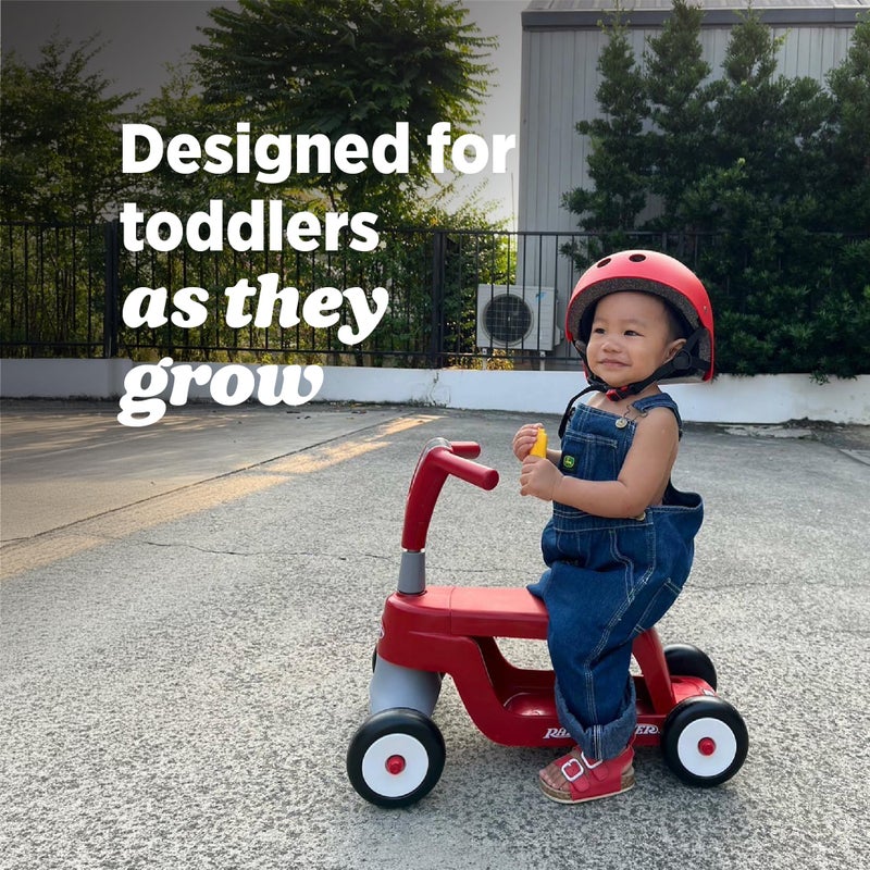 Radio Flyer Scoot 2 Scooter Red for Kids Ages 14 Ride On Toy or 4Wheel Kids Scooter Durable Wheels and Frame Converts Easily with Flip Deck Toddler Ride On Toys - Image 3