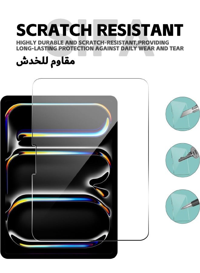 2-Pack Screen Protector for iPad Pro 11-Inch (M4) 2024,  【Ultra HD】【9H Hardness】【Anti Scratch】【Anti Bubble】【Pencil Compatible】【Case Friendly】 Tempered Glass Screen for iPad Pro (5th Gen) 11 inch 2024 - Image 3