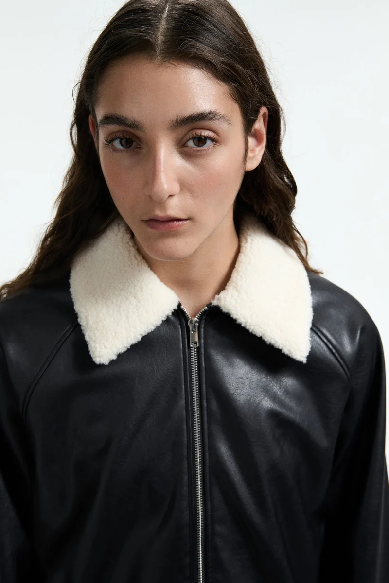 H&M Teddy-collared jacket