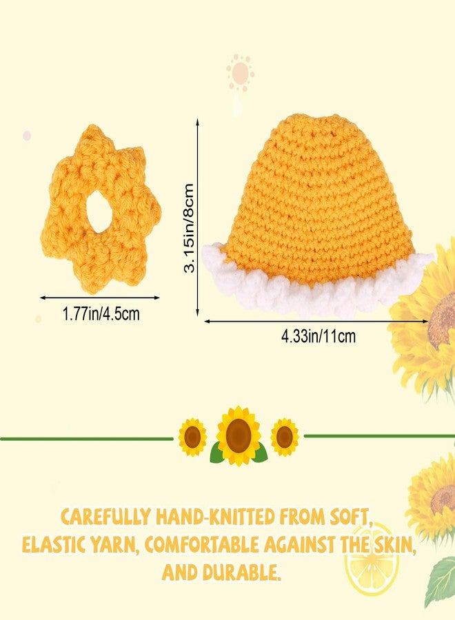 Sinbana Sunflower Desktop Goose Clothing, Yellow Hat & Clothes Desk Goose Outfits Funny Mini Desktop Geese Clothes Accessories Spring Porch Costume Decor for Office Home School Classroom - Image 2