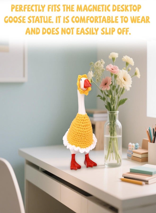 Sinbana Sunflower Desktop Goose Clothing, Yellow Hat & Clothes Desk Goose Outfits Funny Mini Desktop Geese Clothes Accessories Spring Porch Costume Decor for Office Home School Classroom - Image 5