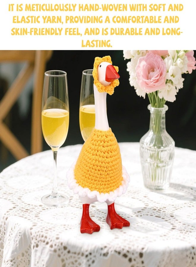 Sinbana Sunflower Desktop Goose Clothing, Yellow Hat & Clothes Desk Goose Outfits Funny Mini Desktop Geese Clothes Accessories Spring Porch Costume Decor for Office Home School Classroom - Image 4