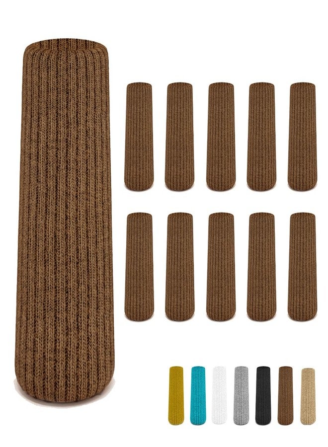 IAMZAY 24 Pcs Brown Premium Chair Leg Socks Protectors for Hardwood Floors - Do not Easily Fall Off - Very Easy to Put on - Fits All Leg Shapes - High Elastic Bar Stool Leg Covers - Furniture Pads… - Image 1